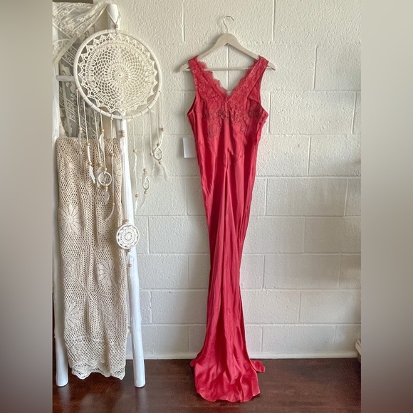 NWT Free People X Brenda Knight Laced Maxi Slip Dress - Picture 2 of 16